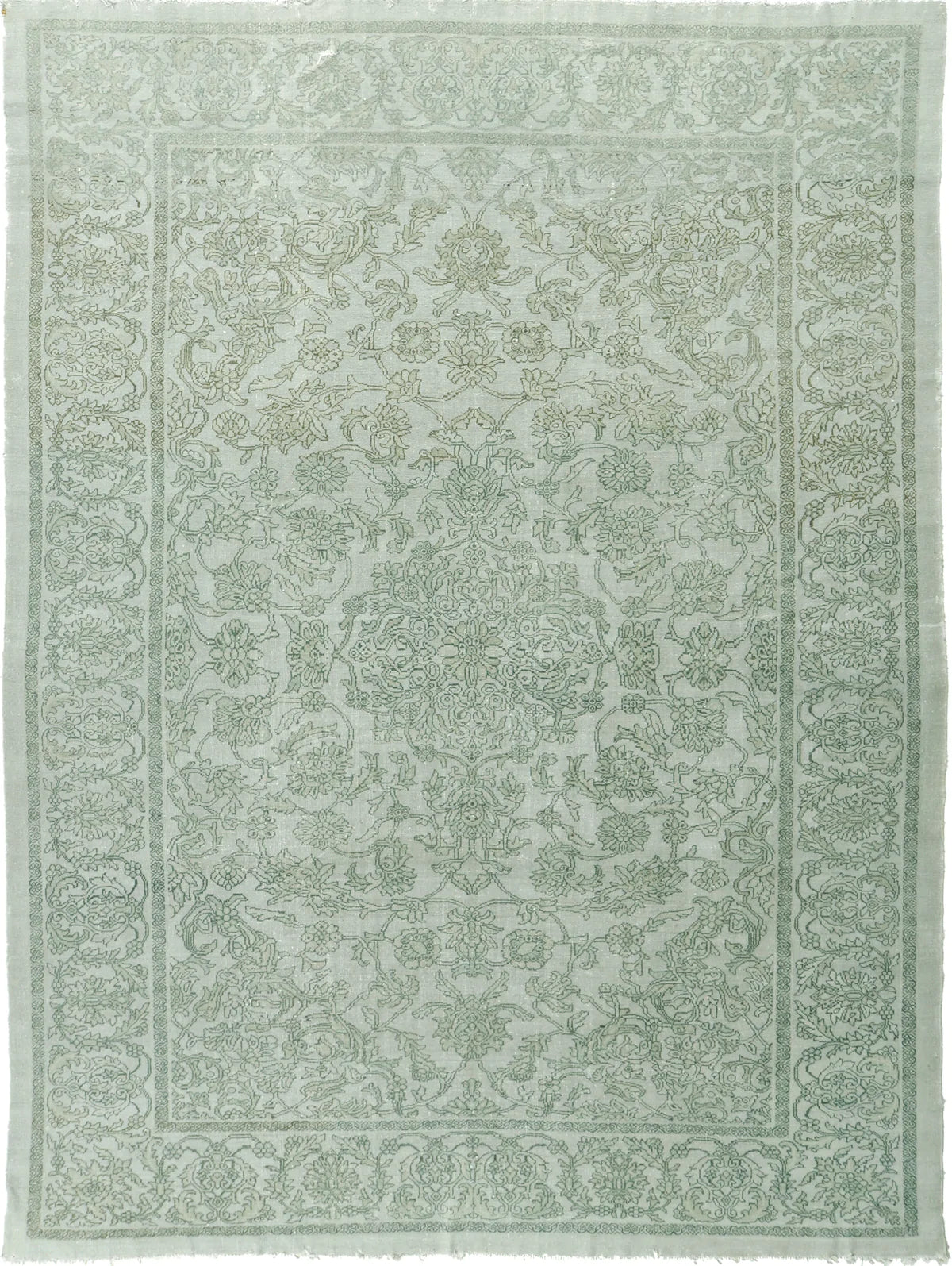 Antique Sultanabad Green Persian  Rug