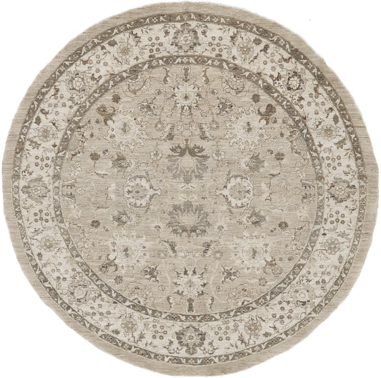 Vintage Style Sultanabad Revival Round Rug