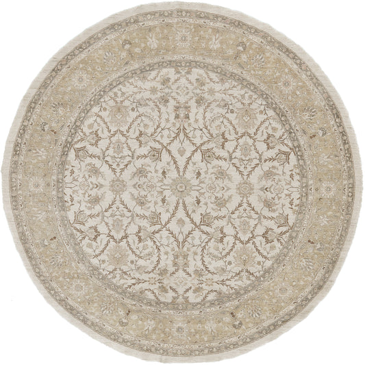 Vintage Style Sultanabad Revival Round Rug