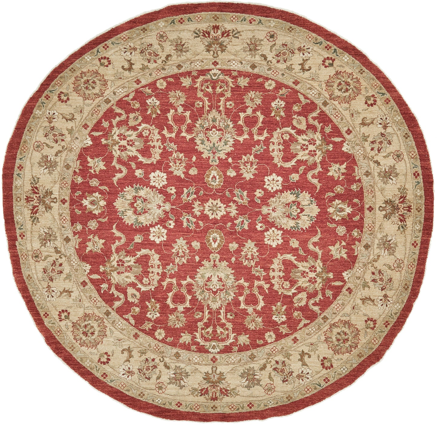 Natural Dye Sultanabad Revival Round Rug