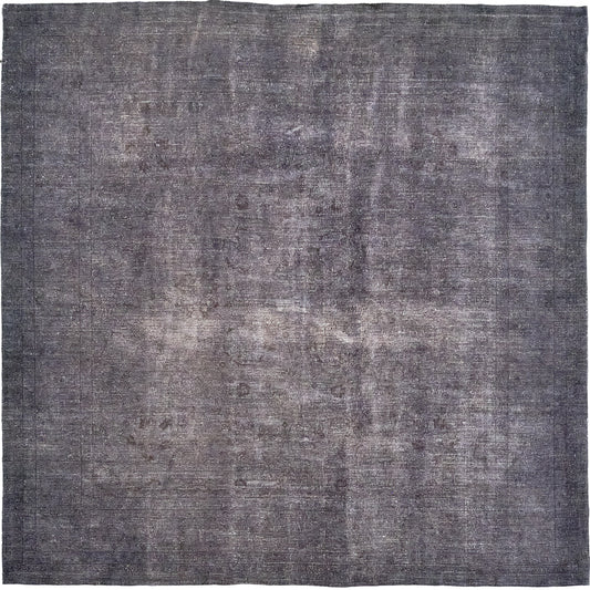 Overdyed Tabriz Allover Design Square Rug