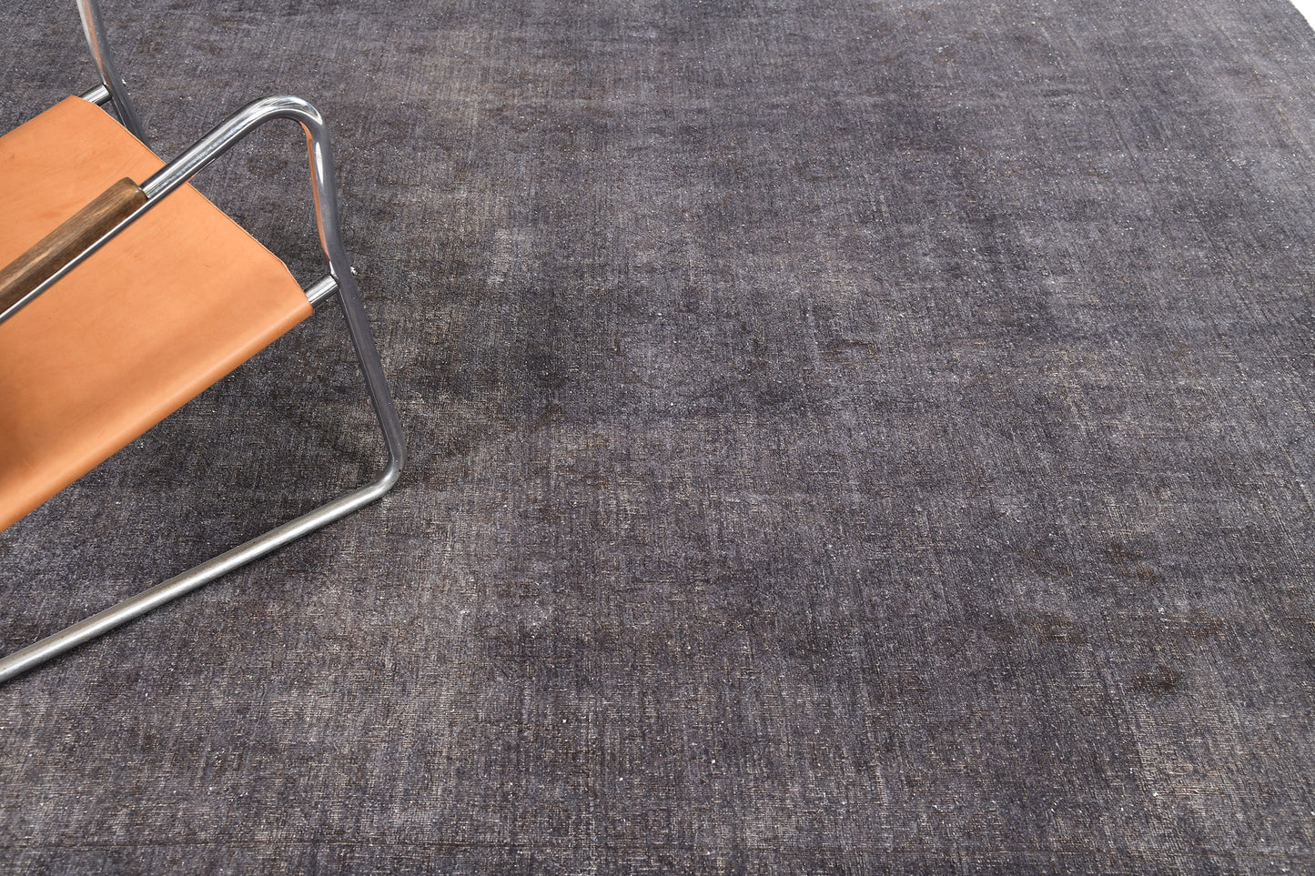 Overdyed Tabriz Allover Design Square Rug