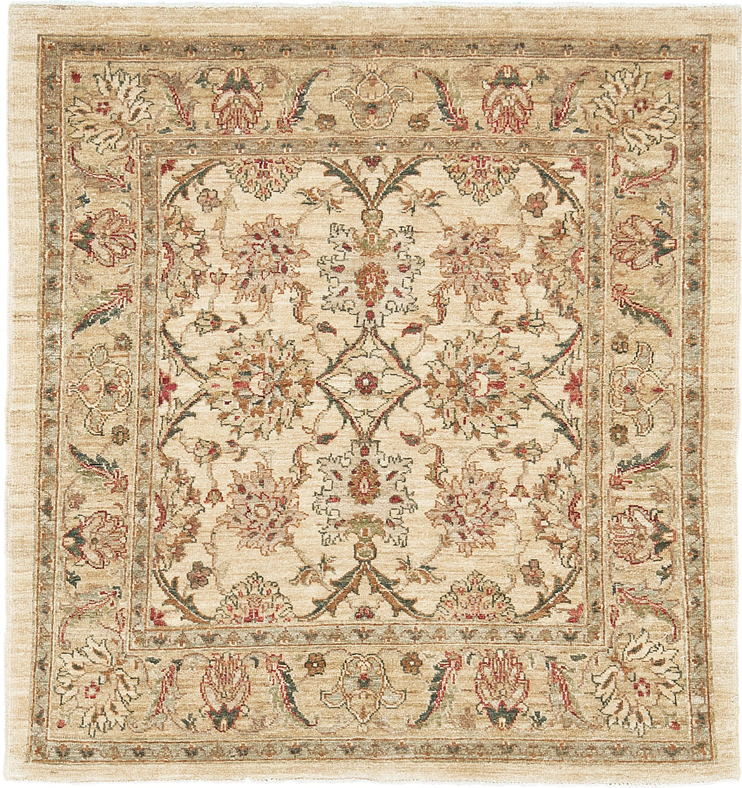 Natural Dye Sultanabad Revival Square Rug