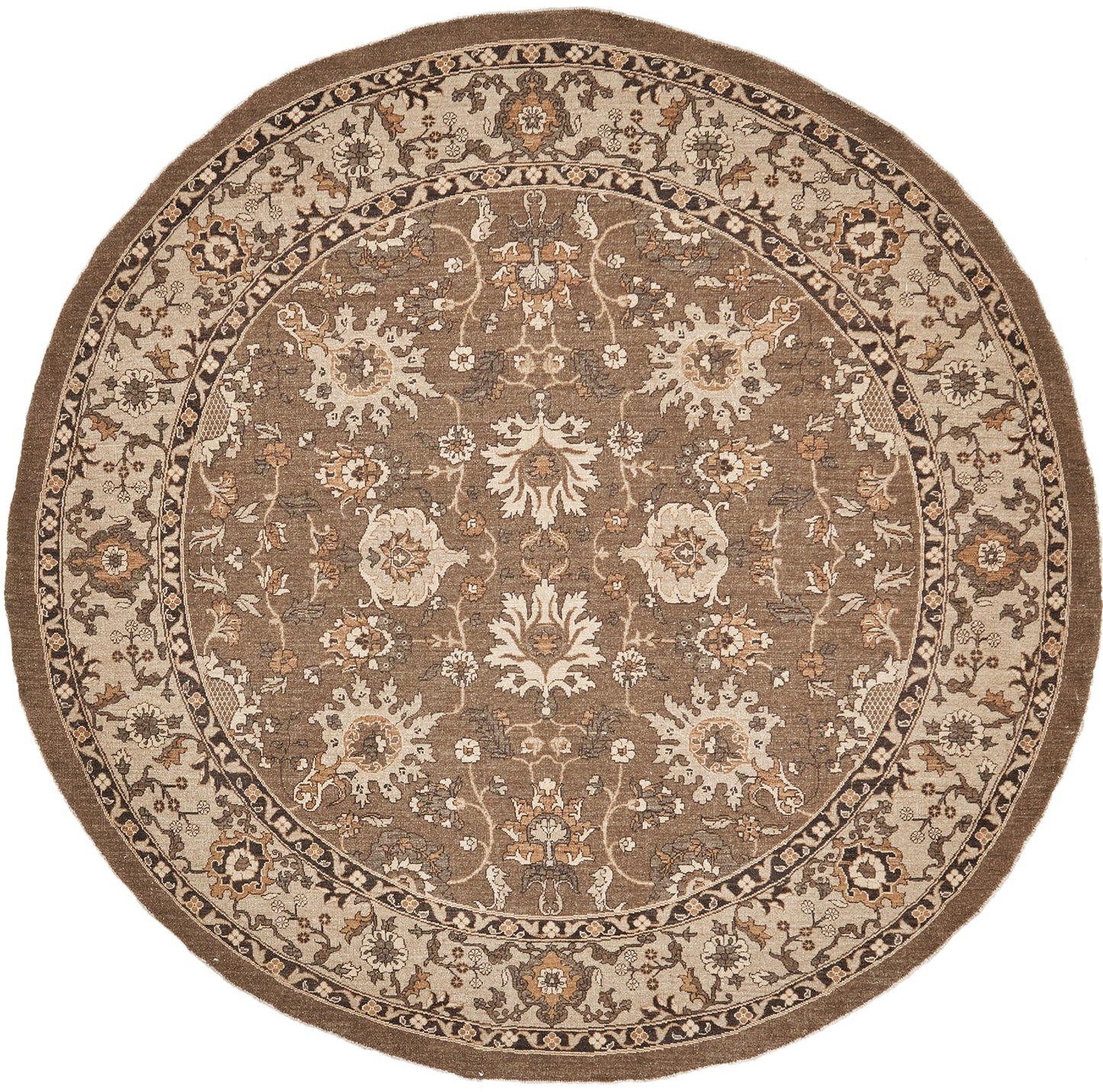 Natural Dye Sultanabad Revival Round Rug