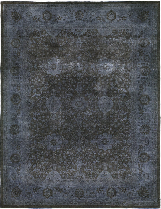 Overdyed Vintage Style Antique Tabriz Revival Rug