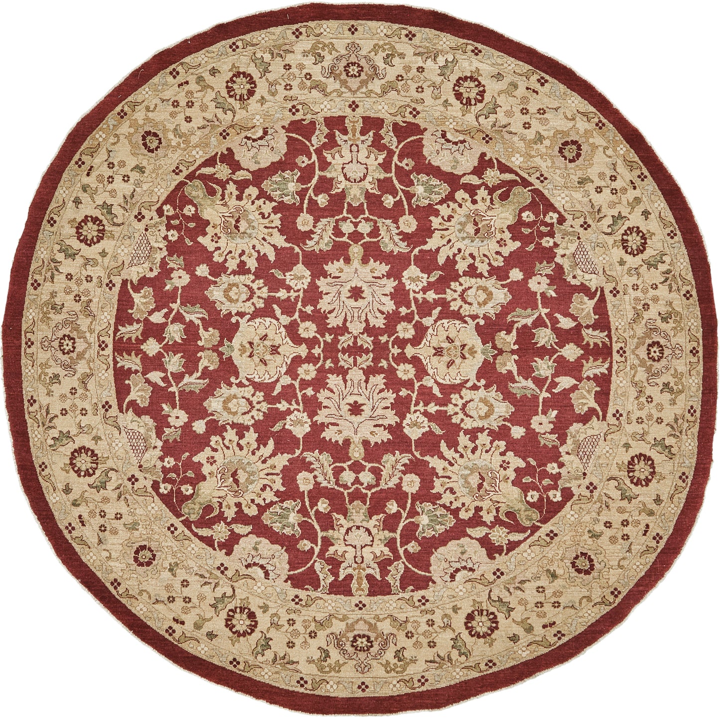 Natural Dye Sultanabad Revival Round Rug