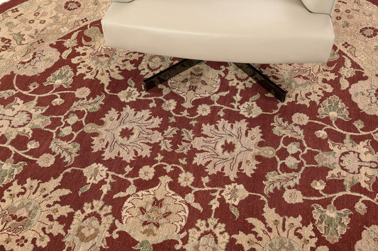 Natural Dye Sultanabad Revival Round Rug