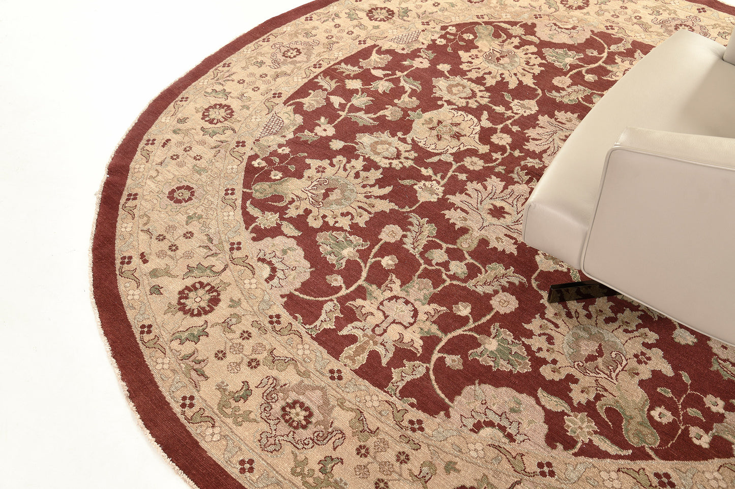 Natural Dye Sultanabad Revival Round Rug