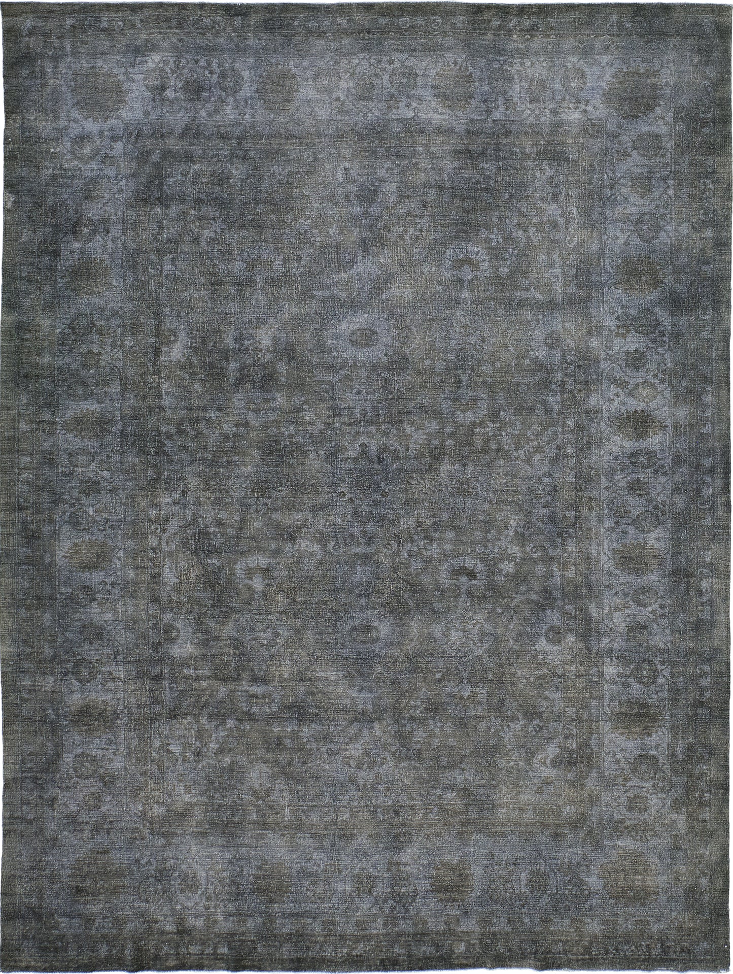 Overdyed Vintage Style Tabriz Design Rug