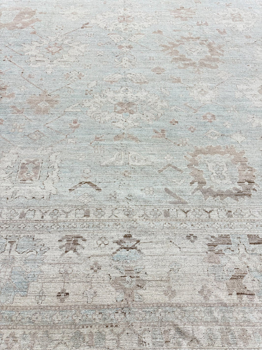 Vintage Style Oushak Design Rug D5483