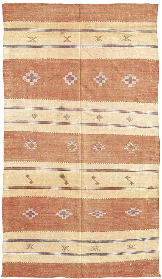 Vintage Style African Tribal Flat Weave Kilim