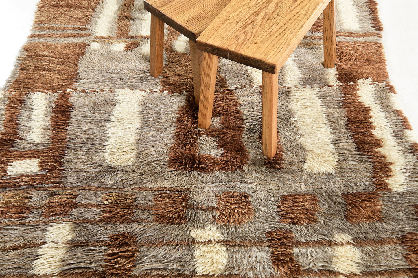 Modern Rug Image 13177 Vintage Moroccan Beni Ourain Tribe Rug