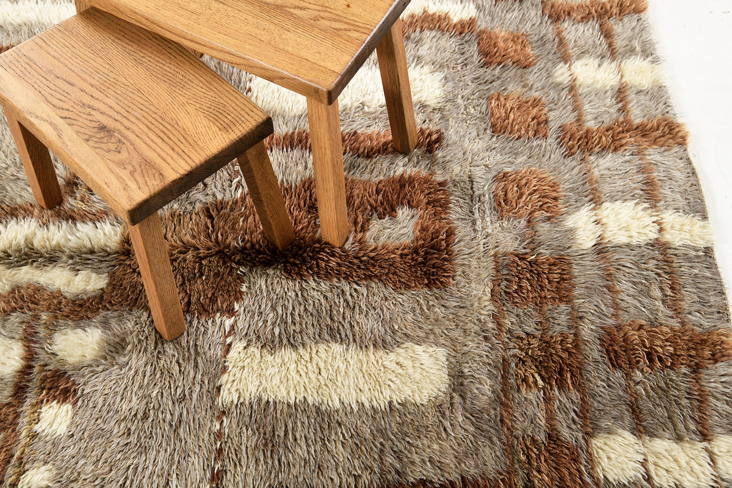 Modern Rug Image 13176 Vintage Moroccan Beni Ourain Tribe Rug