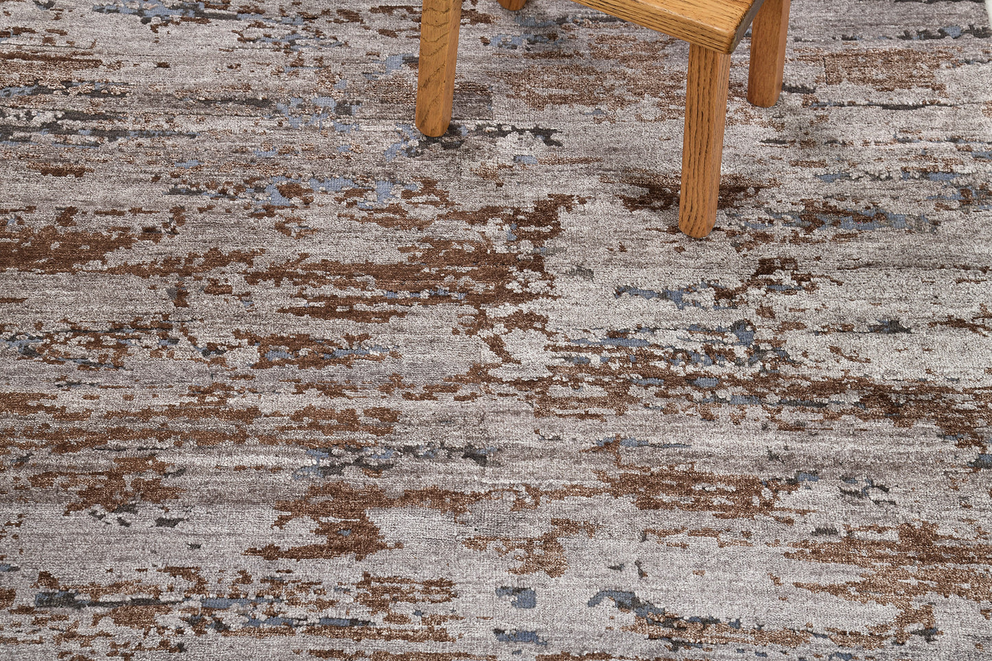 Modern Design Mezzo Collection Wool & Silk Embossed Rug Codesto