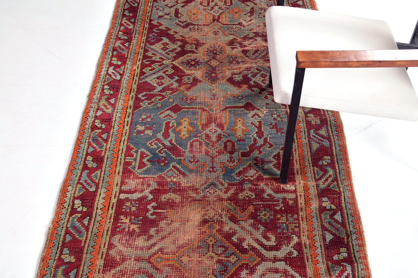 Worn Out Antique Turkish Oushak Runner