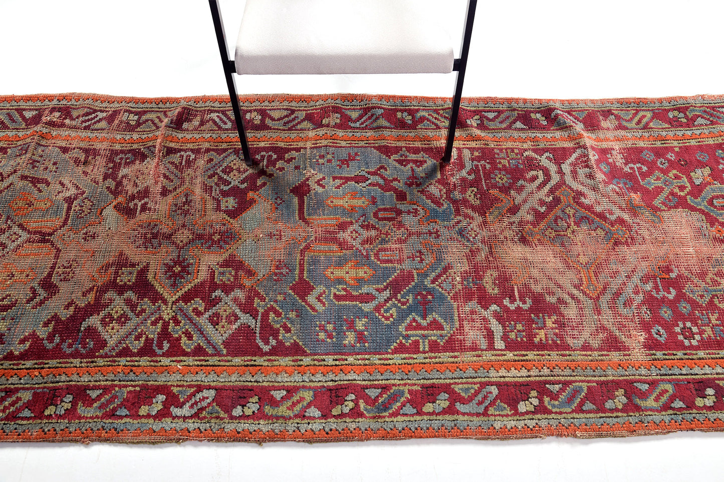 Worn Out Antique Turkish Oushak Runner