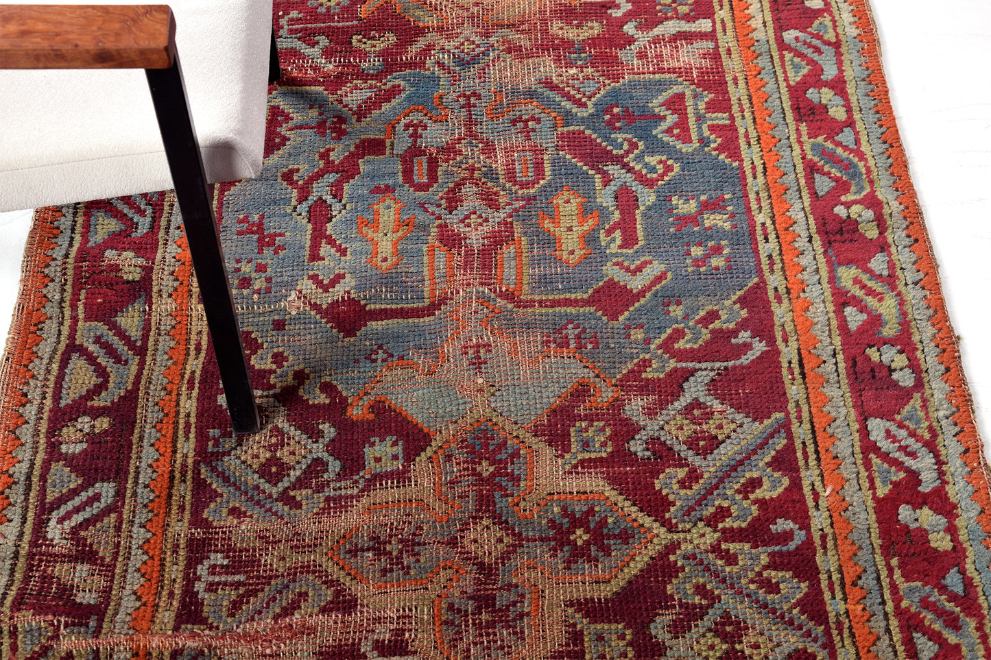 Worn Out Antique Turkish Oushak Runner
