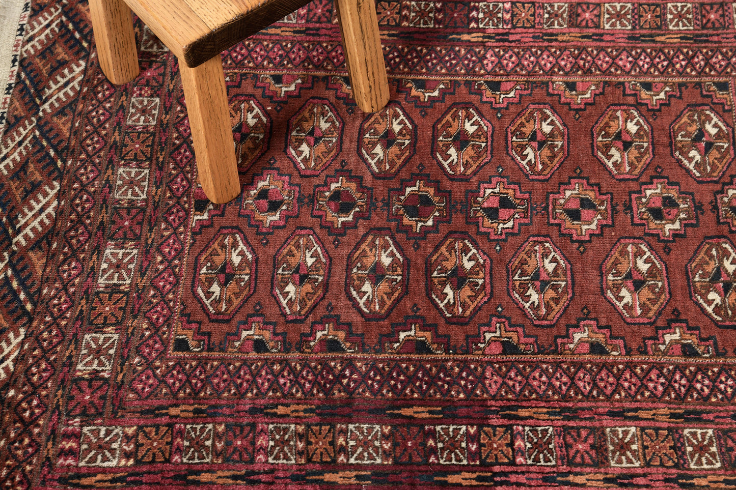 Persian Rug 4355 Vintage Persian Turkoman Square Rug 25730