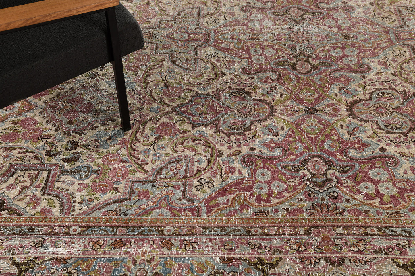 Persian Rug 4377 Vintage Persian Yazd Rug 26044