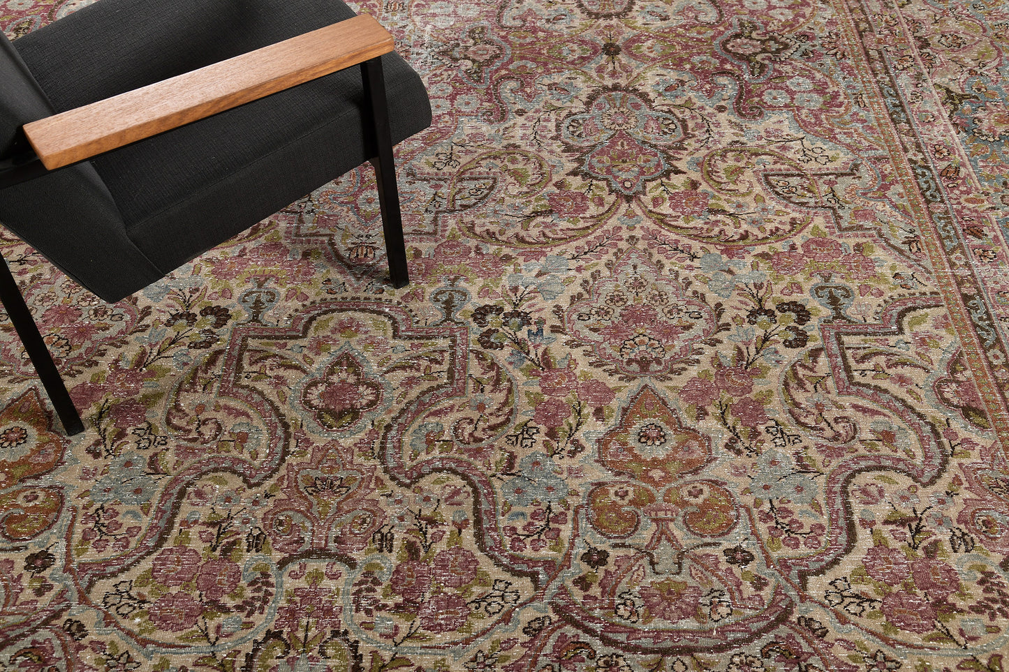 Persian Rug 4375 Vintage Persian Yazd Rug 26044