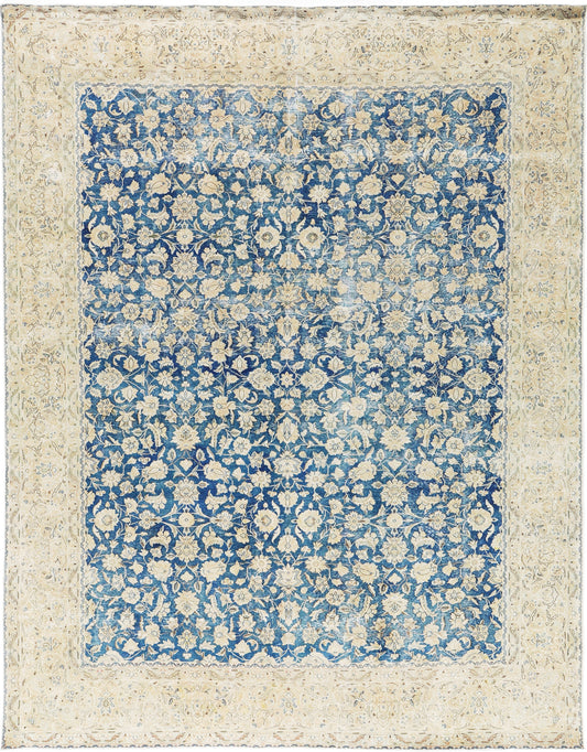 Vintage Distressed Tabriz Rug