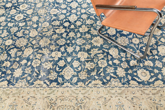 Vintage Distressed Tabriz Rug