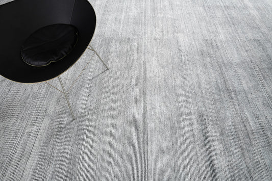 Modern Rug Image 7181 Modern Design Bamboo Silk & Wool Ribbed Rug Vita