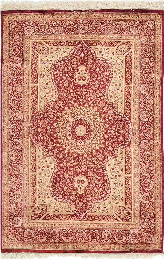Fine Persian Qum Silk Rug 26894