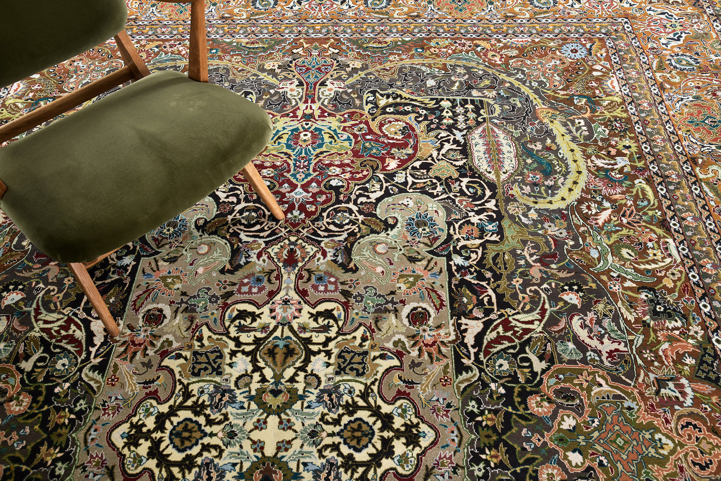Vintage Persian Fine Tabriz Rug 27165