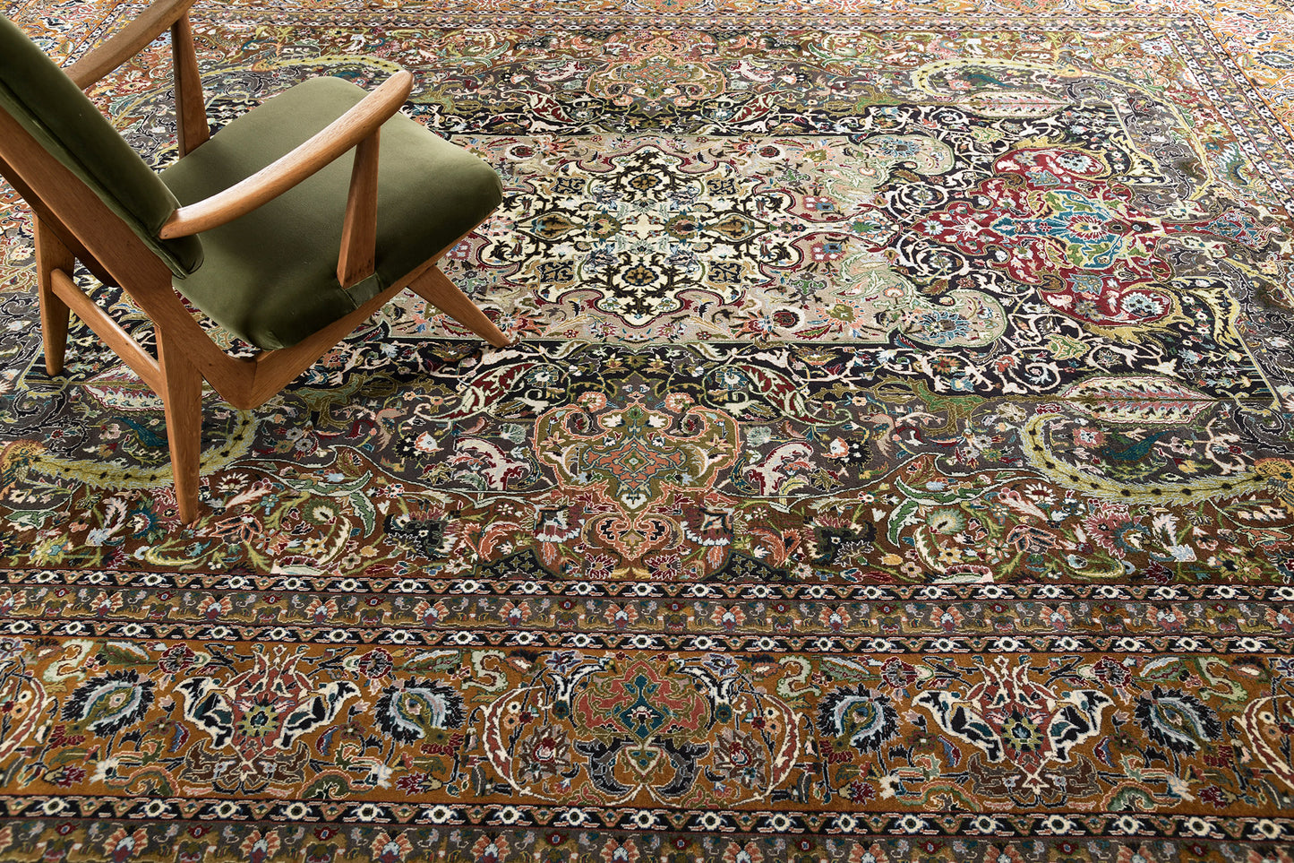 Vintage Persian Fine Tabriz Rug 27165