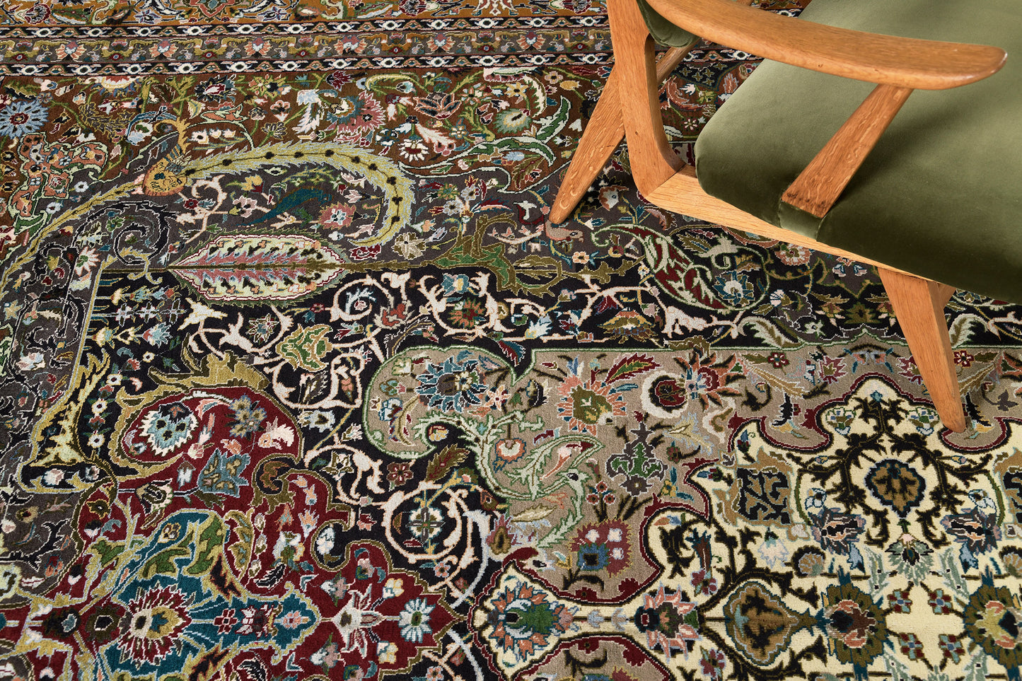 Vintage Persian Fine Tabriz Rug 27165