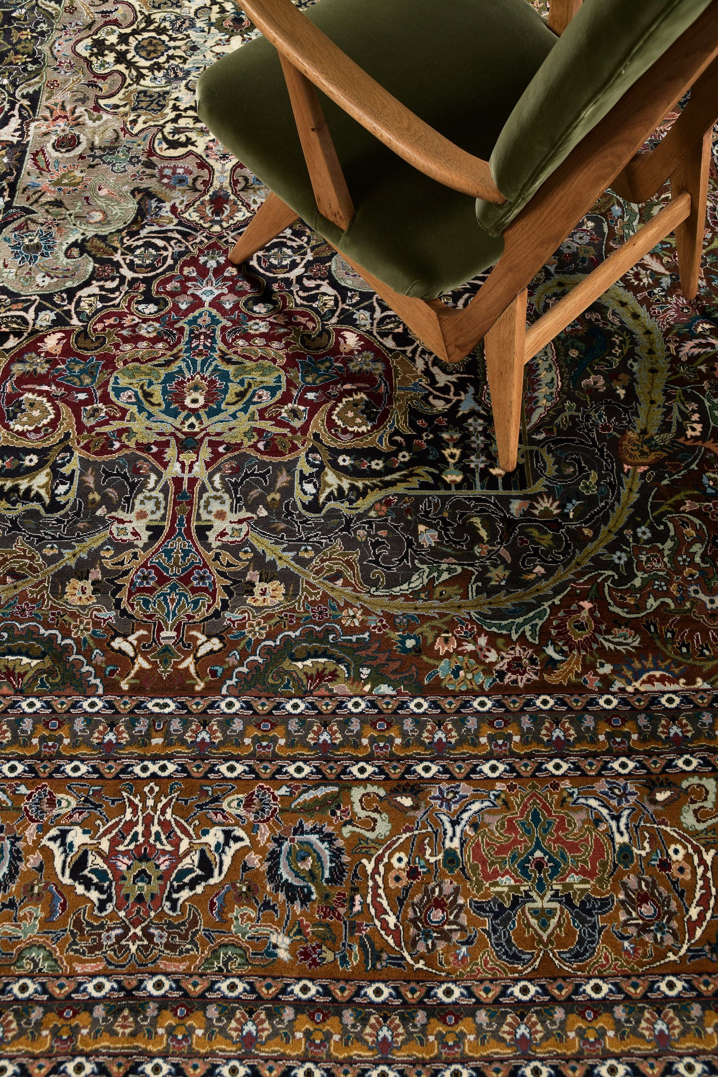 Vintage Persian Fine Tabriz Rug 27165