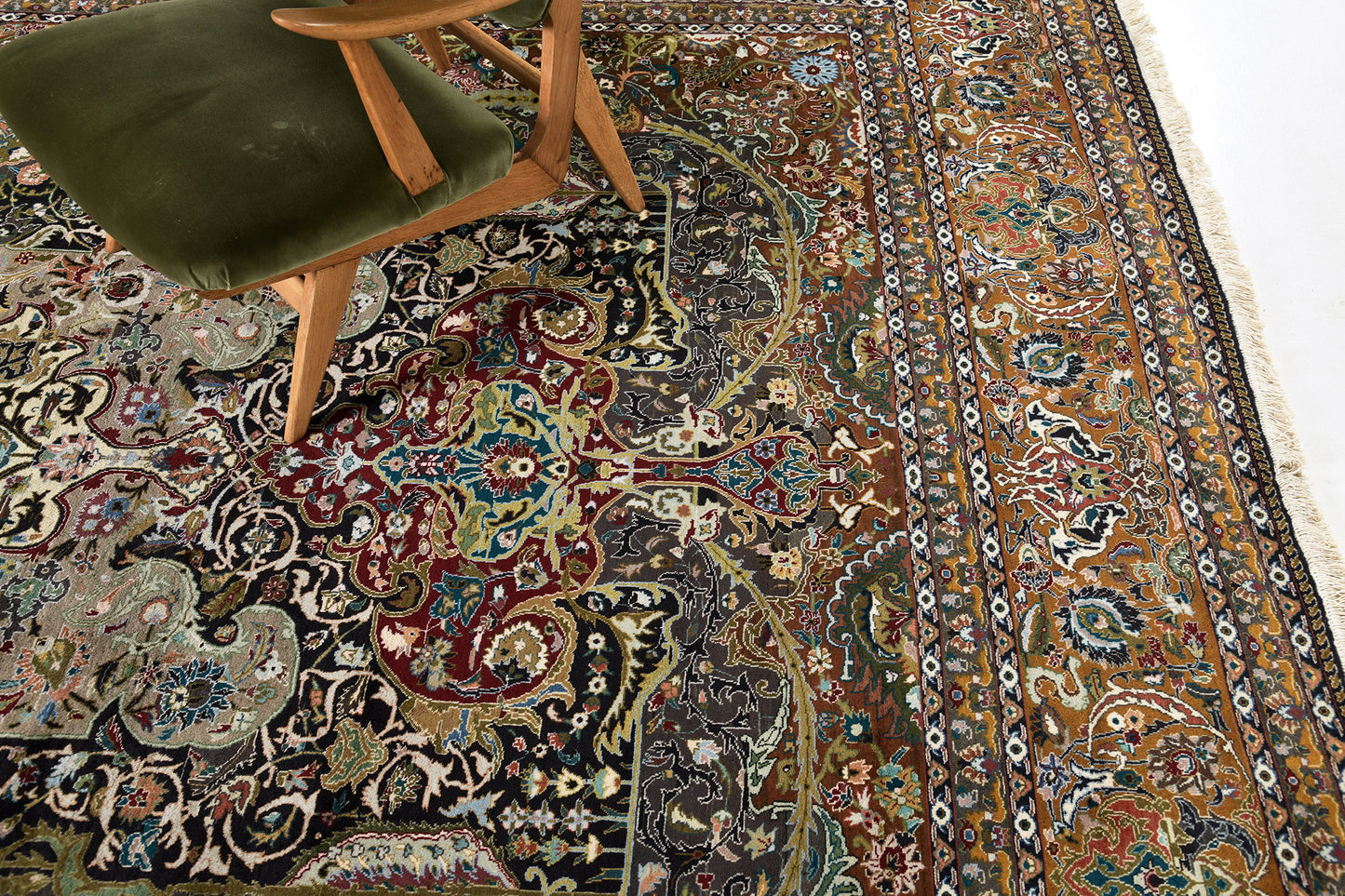 Vintage Persian Fine Tabriz Rug 27165