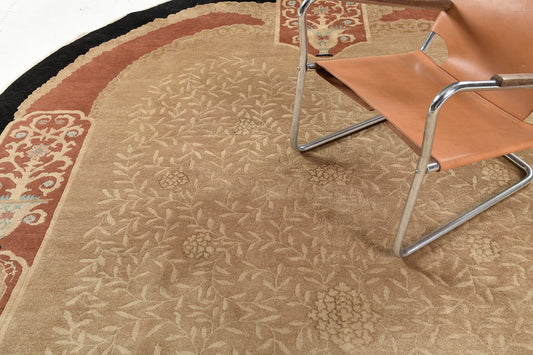 Antique Chinese Peking Oval Rug