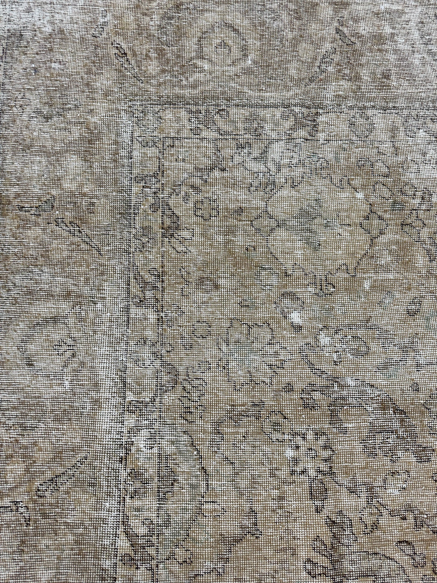 Vintage Distressed Overdye Persian Tabriz