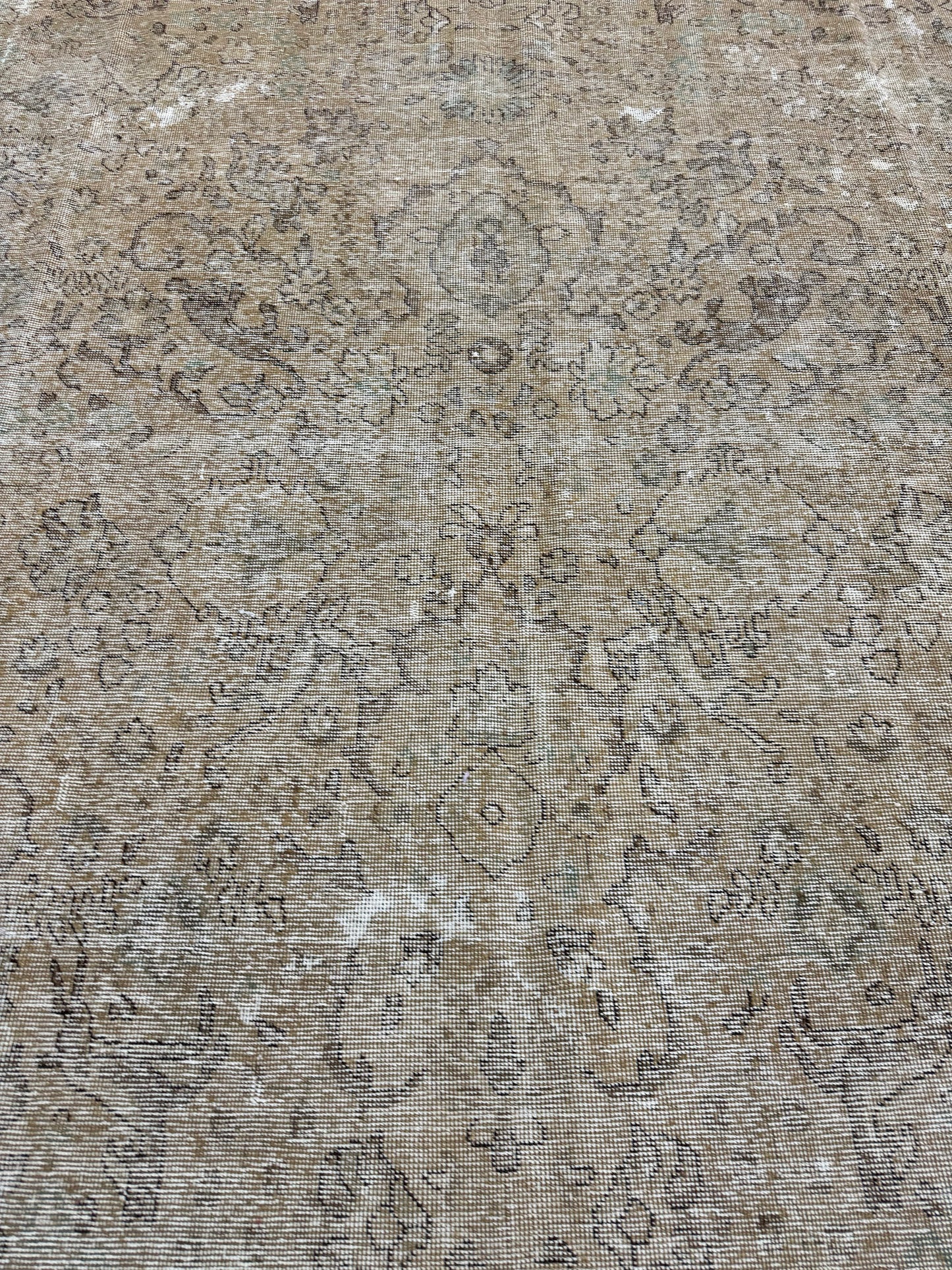 Vintage Distressed Overdye Persian Tabriz