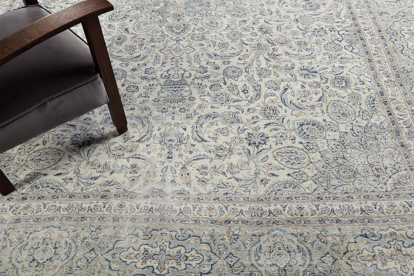 Vintage Distressed Persian Kashan