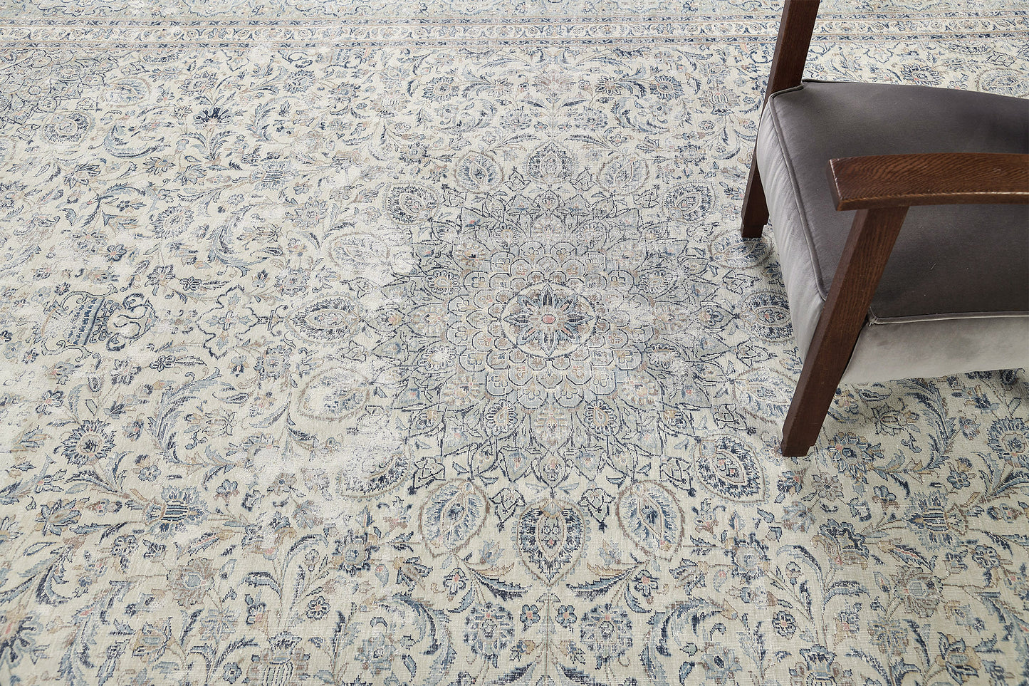 Vintage Distressed Persian Kashan