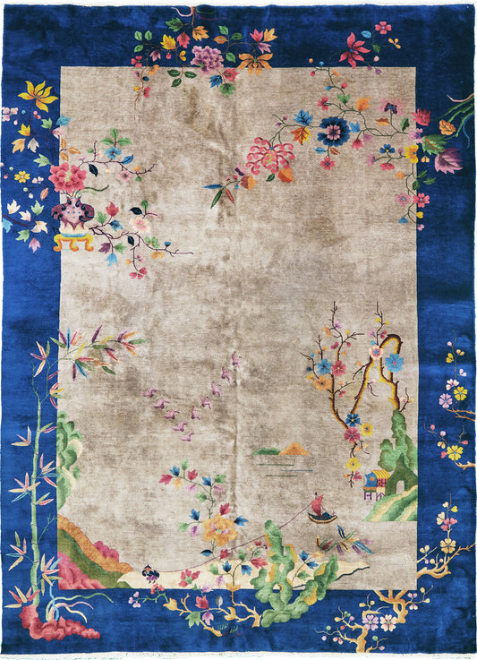 Antique Chinese Nichols Art Deco Rug