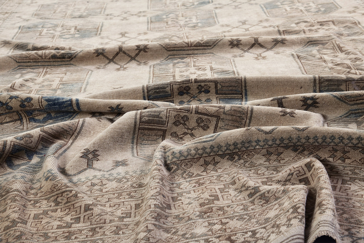 Vintage Afghan Ansari - hand-knotted in Afghanistan - styled in room setting
