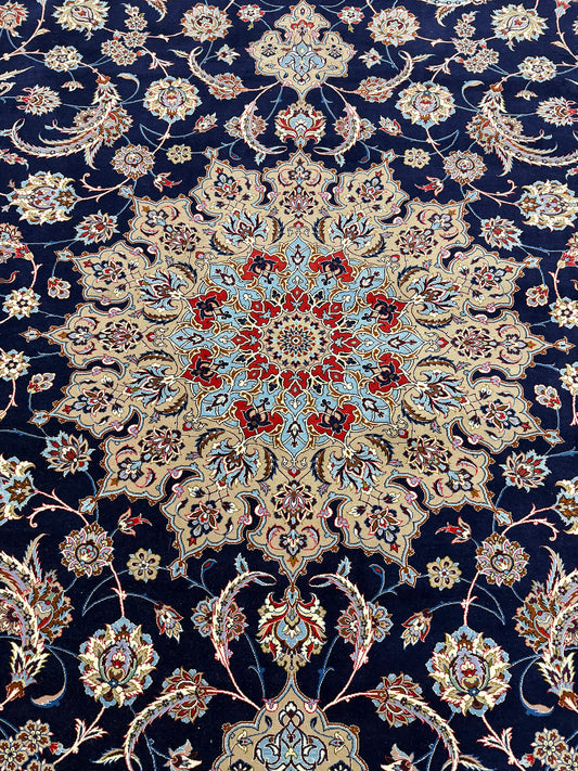 Extra Fine Persian Isfahan Silk Foundation signed Enteshari