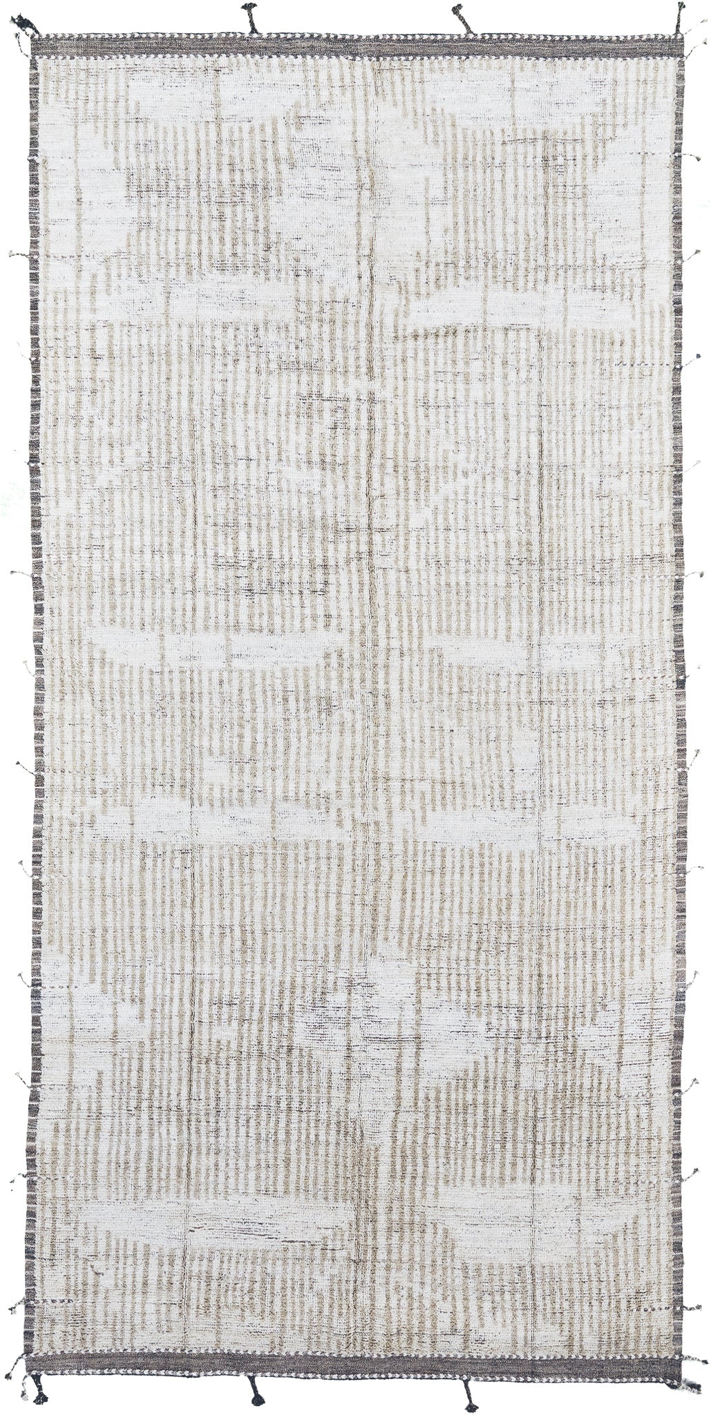 Carcal Gallery Size Runner, Haute Bohemian, Ivory Wheat - narrow runner - one-of-a-kind handmade area rug