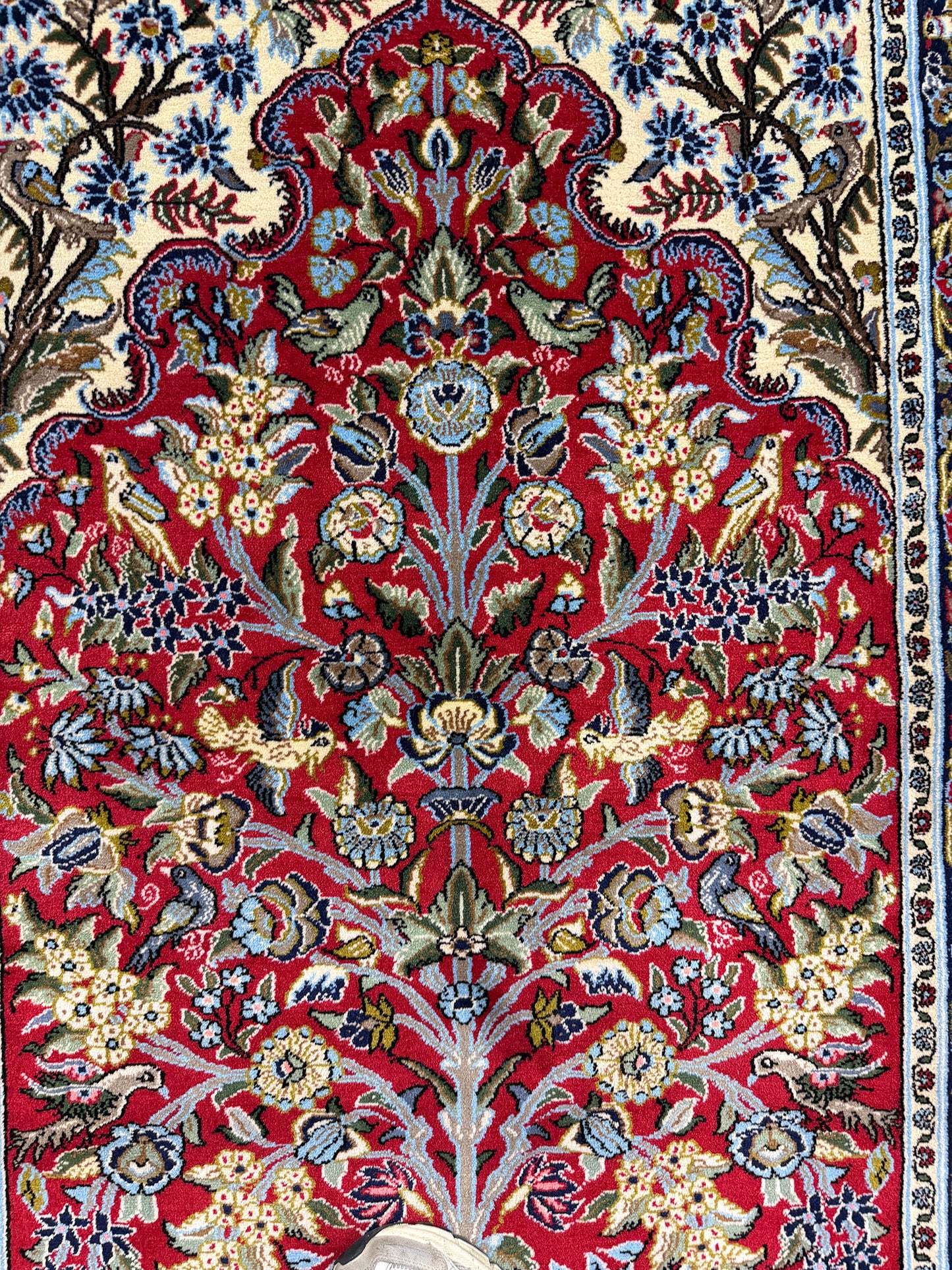 Vintage Persian Kashmar - close-up of weave texture and pile