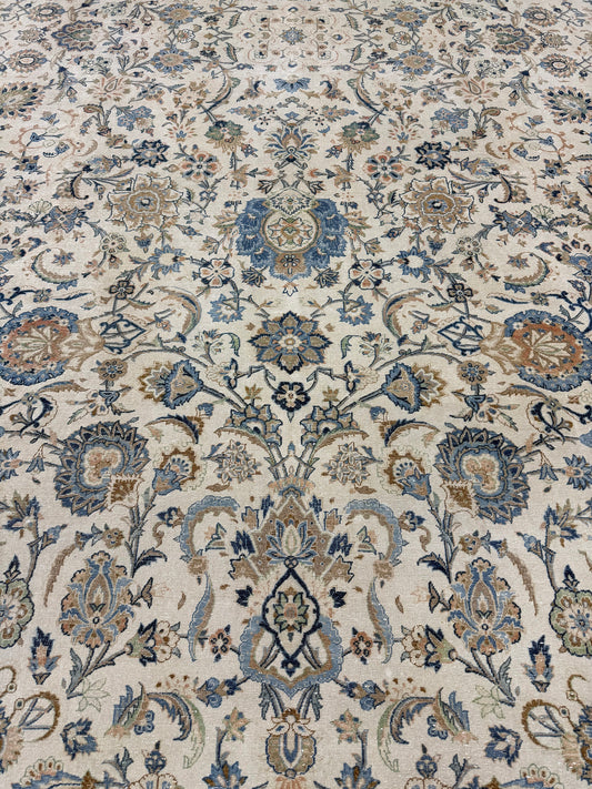 Vintage Persian Kashan Rug Allover Design