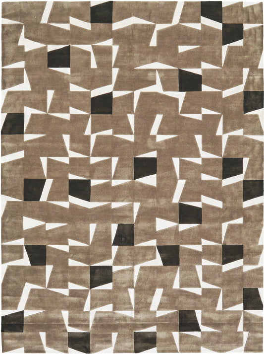 Fugue, Design Rhymes, Coffee - one-of-a-kind handmade area rug