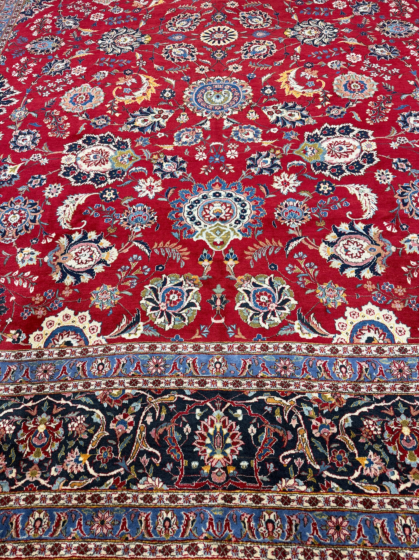 Vintage Persian Kashan Style Allover Design