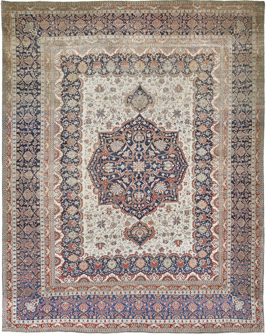 Antique Fine Persian Kashan Mohtasham Rug 57499