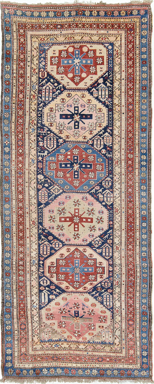 Antique Caucasian Kazak Runner