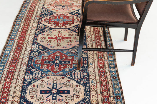Antique Caucasian Kazak Runner