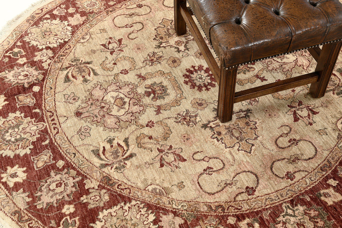 Natural Dye Sultanabad Revival Round Rug